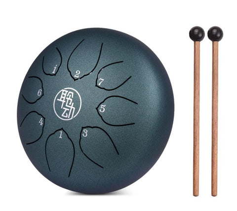 HLURU® Huashu alliage acier langue tambour Handpan tambour 8 pouces 8 notes C-Key Percussion Instrument, lentilles de contact colorées