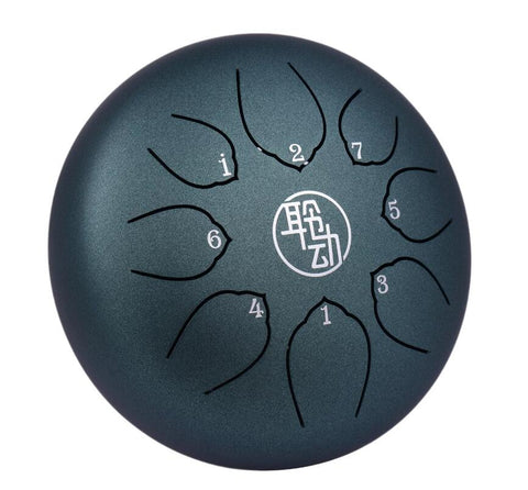 HLURU® Huashu Alloy Steel Tongue Drum Handpan Drum 8 Inch 8-Notes C-Key Percussion Instrument,Colored Contact Lenses