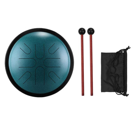 HLURU® Zungentrommel aus Kohlenstoffstahl, 10 Zoll, 8 Noten, japanischer Folk-Modus, Handpan-Trommel, Reisetrommel, farbige Kontaktlinsen