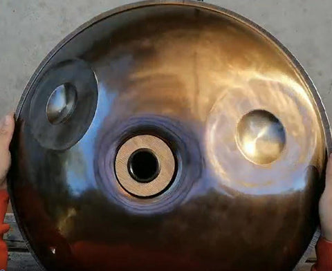 HLURU Tambour de handpan en acier inoxydable en cuivre personnalisé, 432 Hz et 440 Hz, 22 pouces 9/10/11/15/17 Tambours de handpan personnalisés