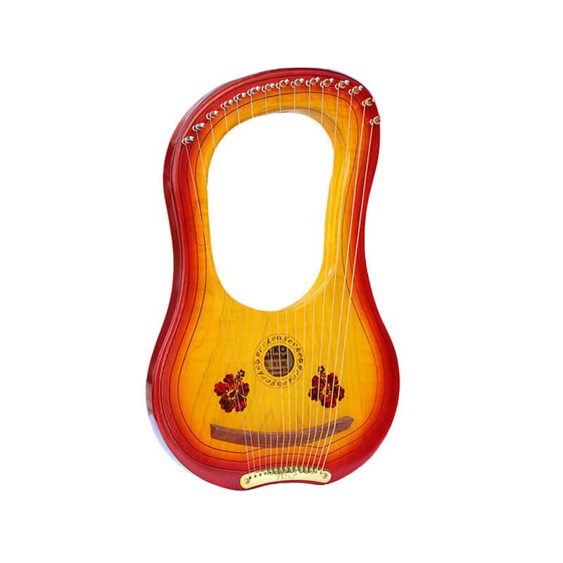 Gecko 15 Strings Lyre Harp G Key - Curly Maple & Mahogany Core Wooden