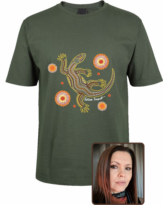 T Shirt ADULT Regular Fit - Kathleen Buzzacott, Sand Goanna Design