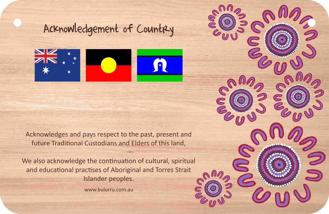 Customised Acknowledgement of Country - 287mm x 187mm