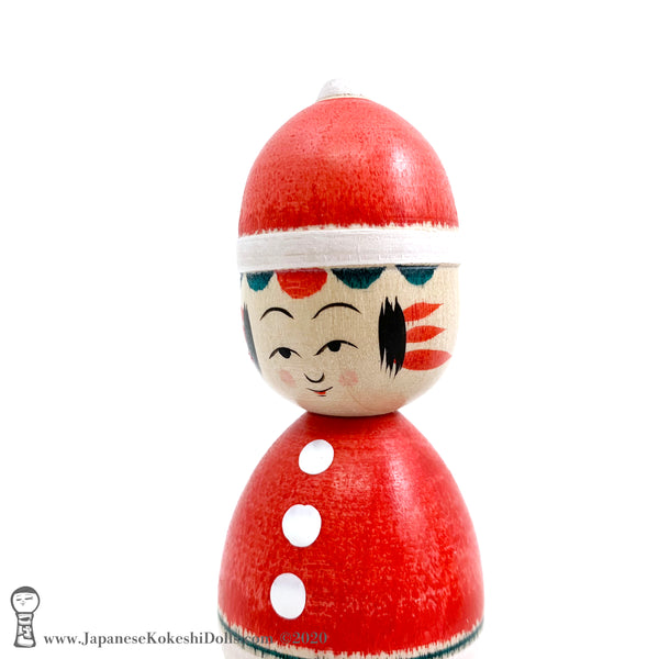 Kokeshi. Santa & Two Elves. Christmas Kokeshi Dolls. Japanese