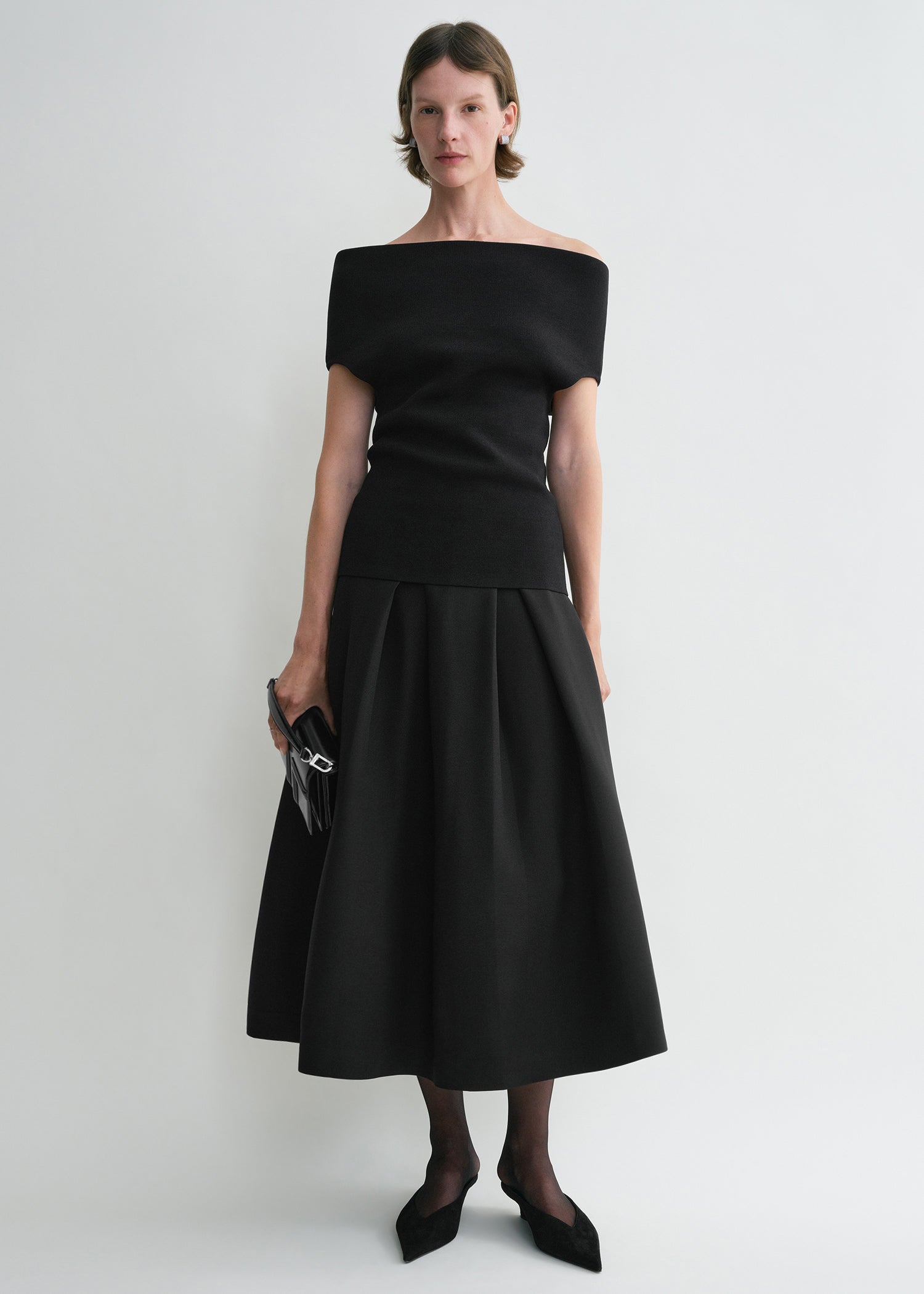 Totême Double-knit Top Black In Black