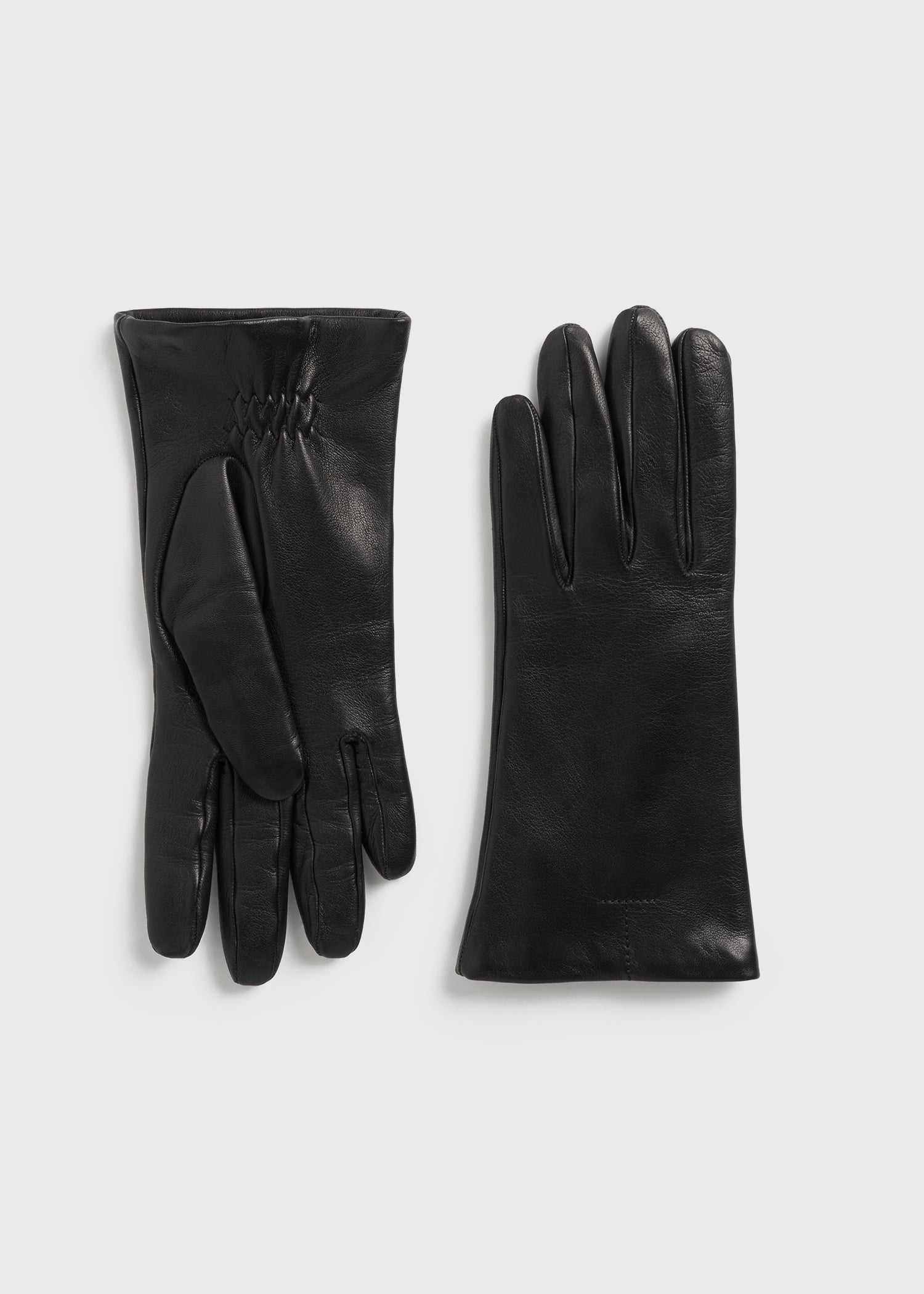 Totême Leather Gloves Black In Black
