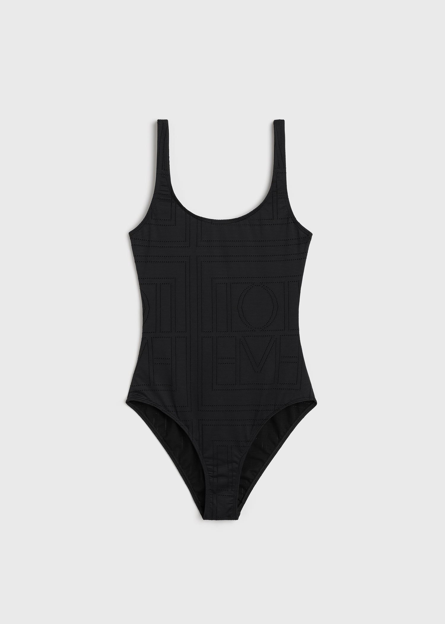 Totême Monogram Pointelle Swimsuit Black
