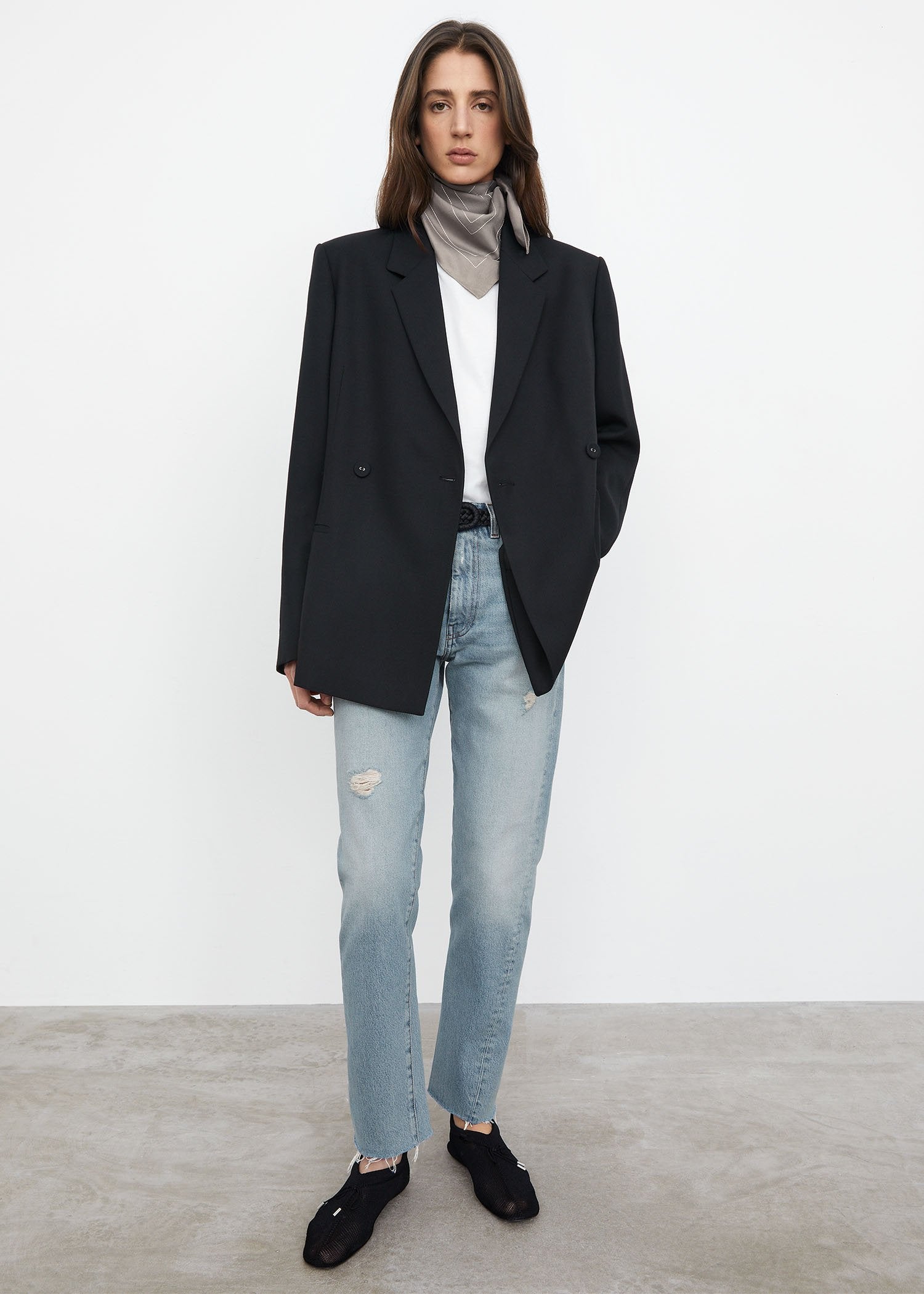 Oversized wool blazer black – Totême