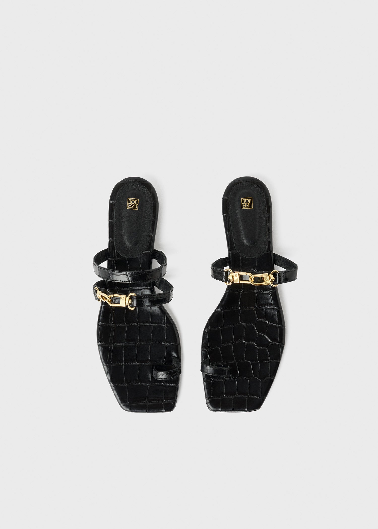 TOTÊME THE DOUBLE CLASP FLAT BLACK CROCO