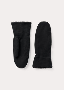 Shearling winter hat black/off white – TOTEME