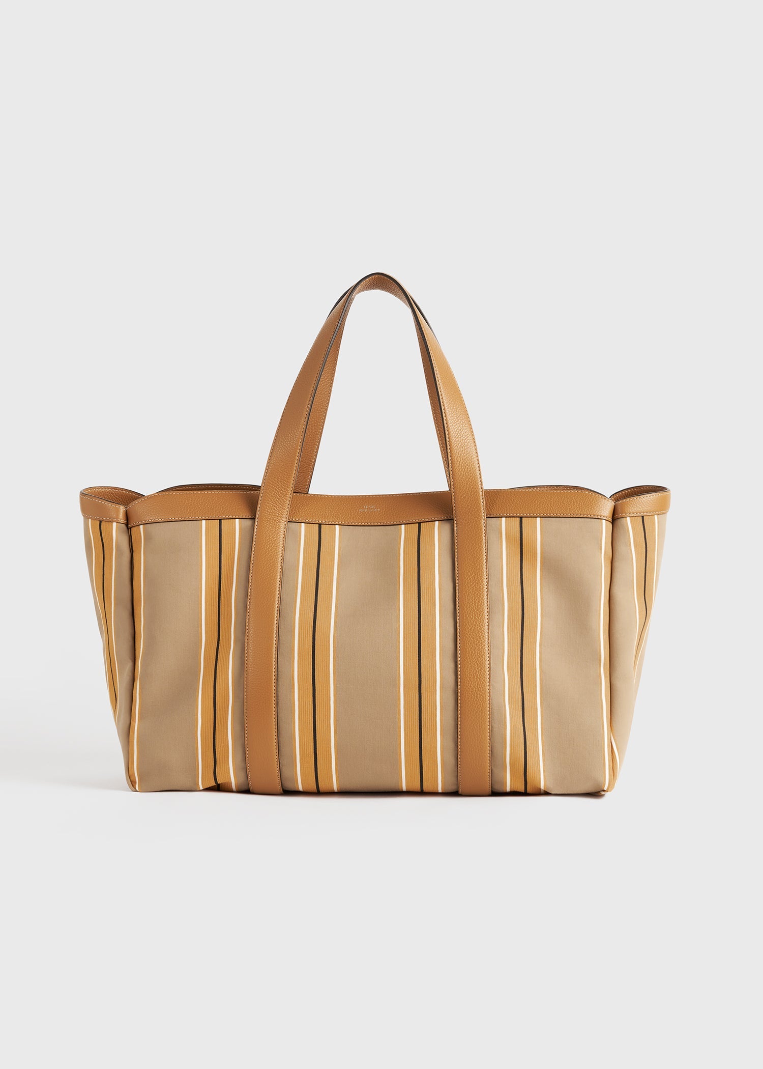 Shop Totême Striped Canvas Tote Caramel/cornsilk In Caramel,cornsilk