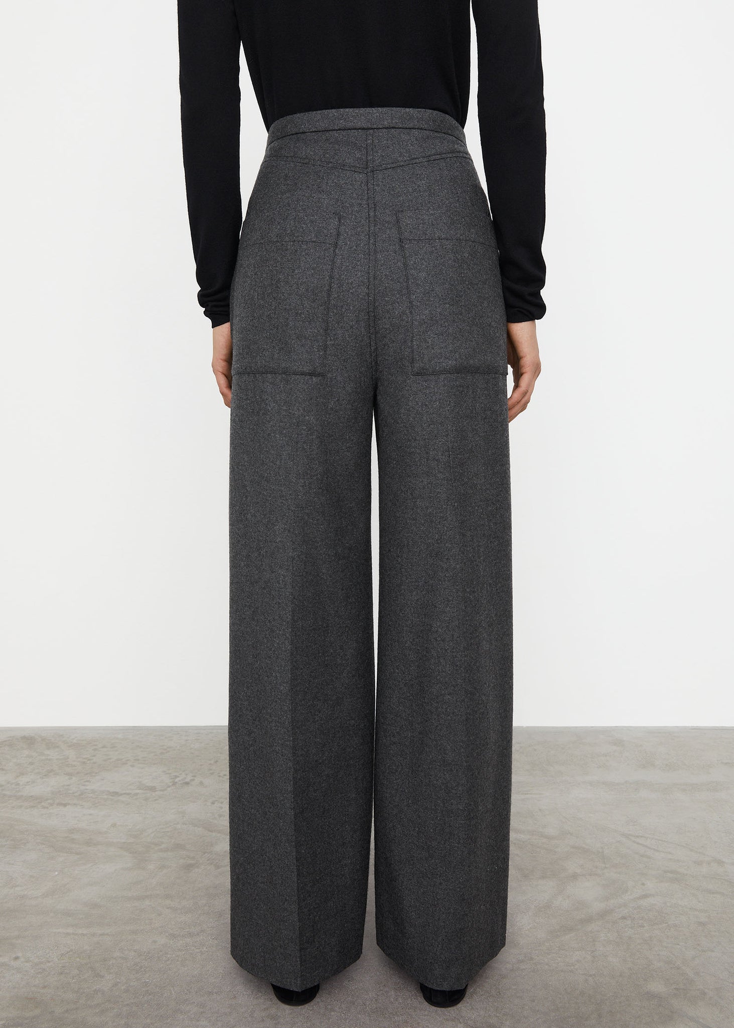 Wide business trousers dark grey melange – Totême