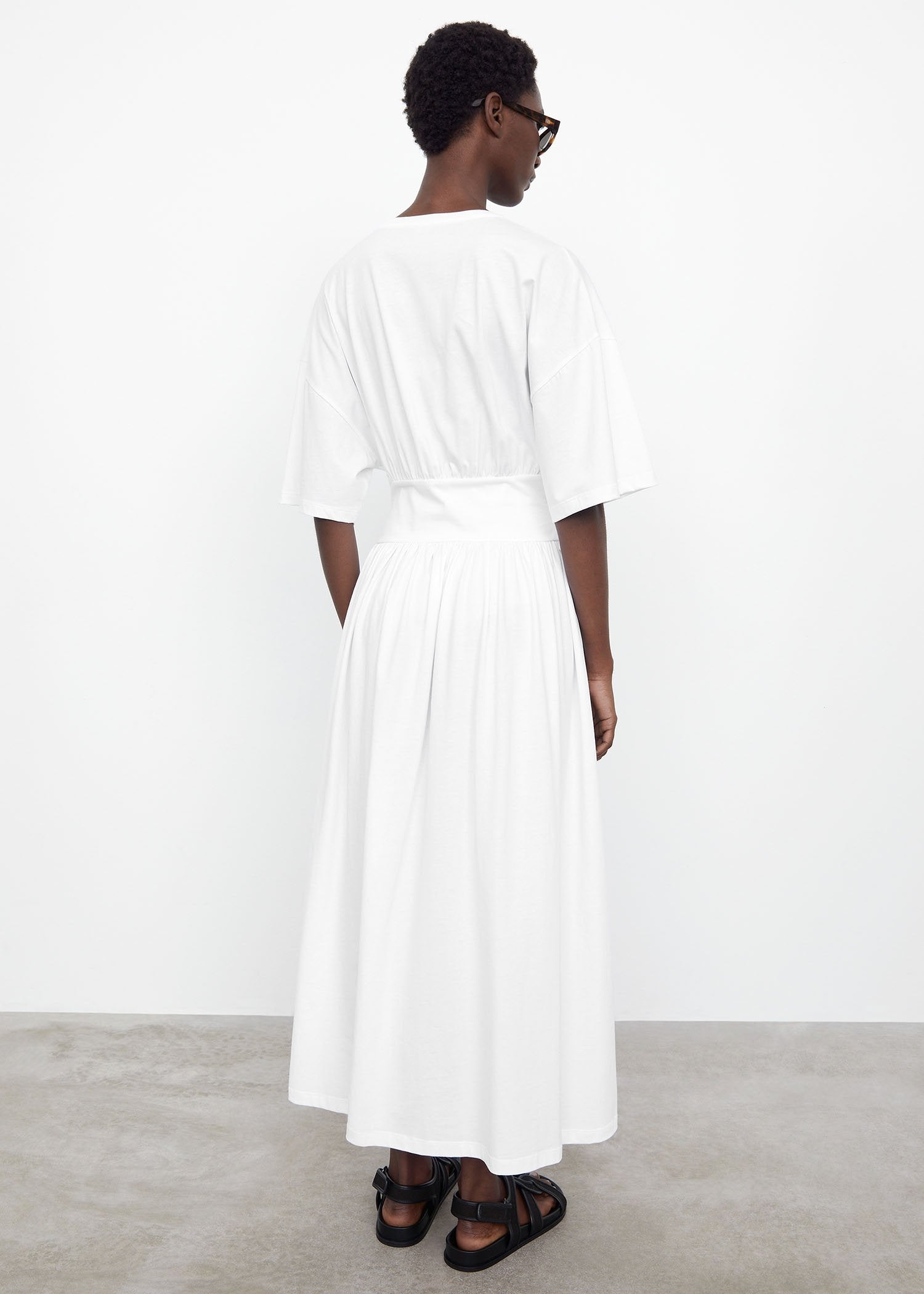 Cotton tee dress white – Totême