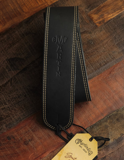 Martin Leather Slim Guitar Strap - Black