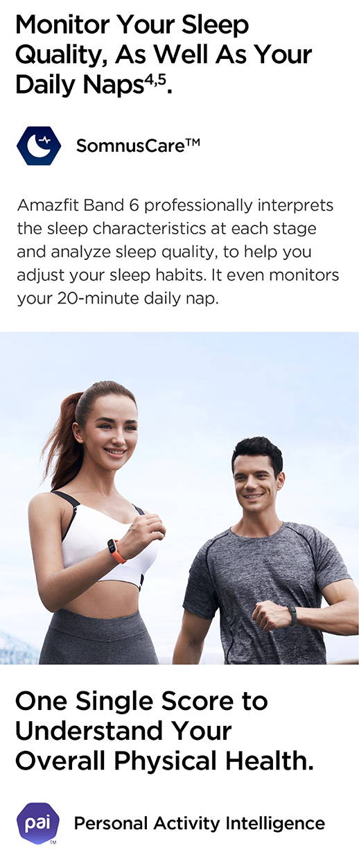 Amazfit Band 5 Monitors Sleep