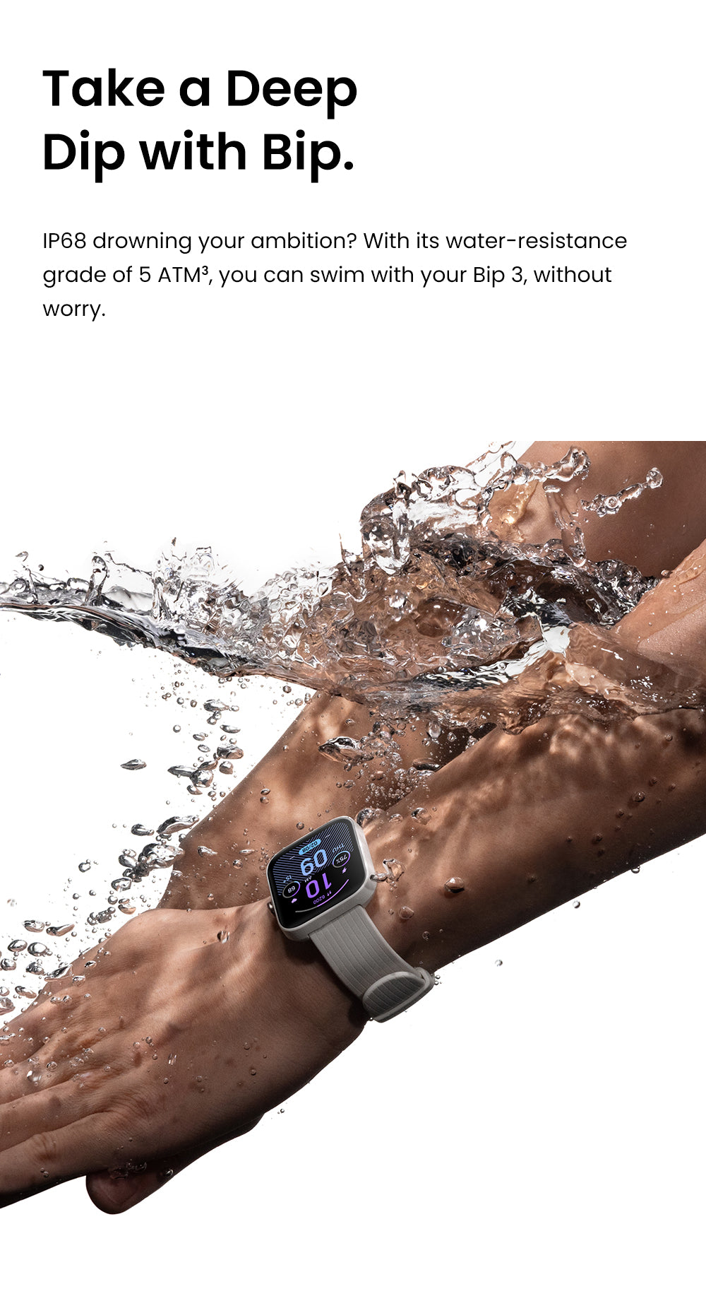 Amazfit BIP 3 Water Resistant