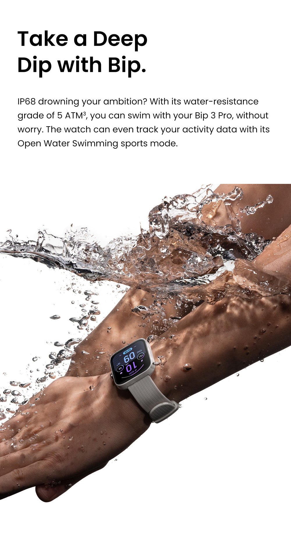 Amazfit Bip 3 Pro Water Resistance