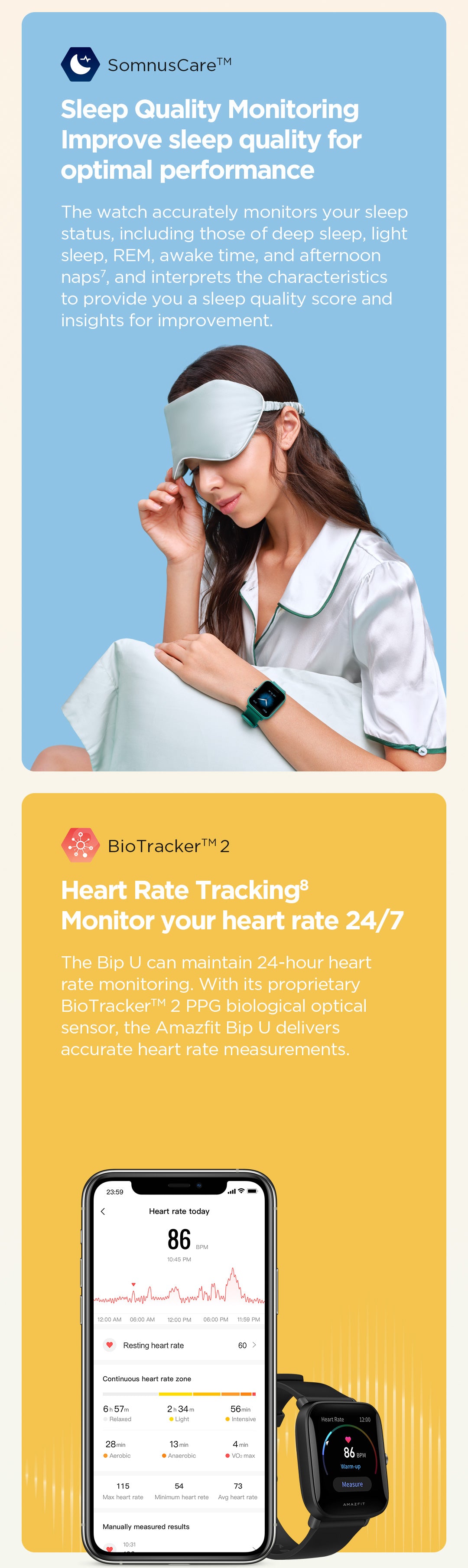Amazfit Bip U Sleep &Heart Rate Tracker