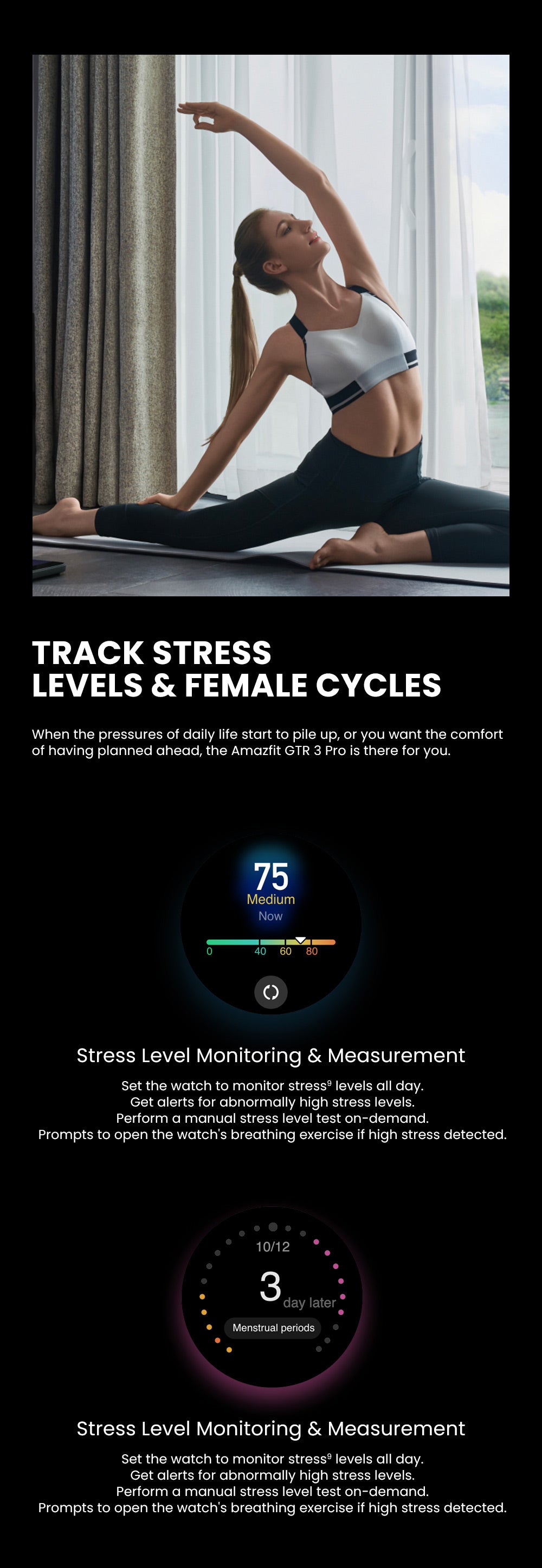 Amazfit GTR 3 Pro Female Cycle Features