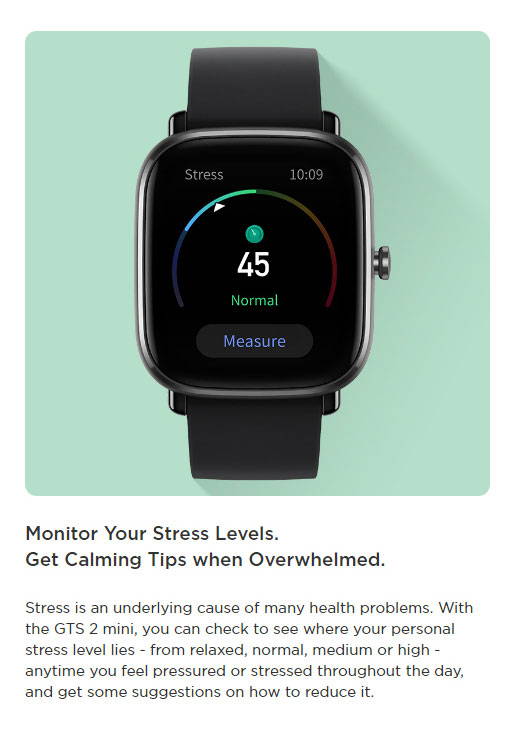 Amazfit GTS 2 Mini Stress Level Monitor