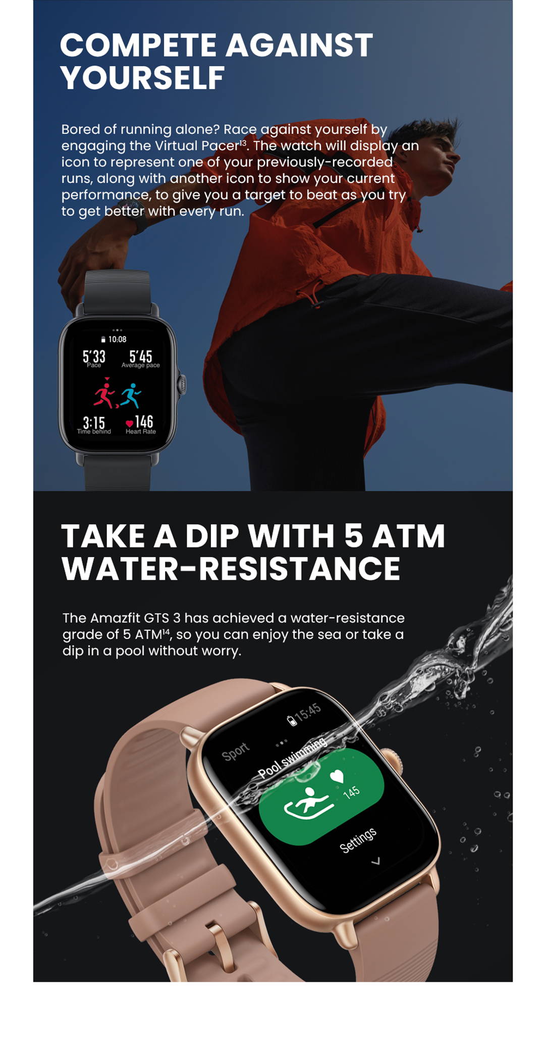 Amazfit GTS 3 Water Resistant