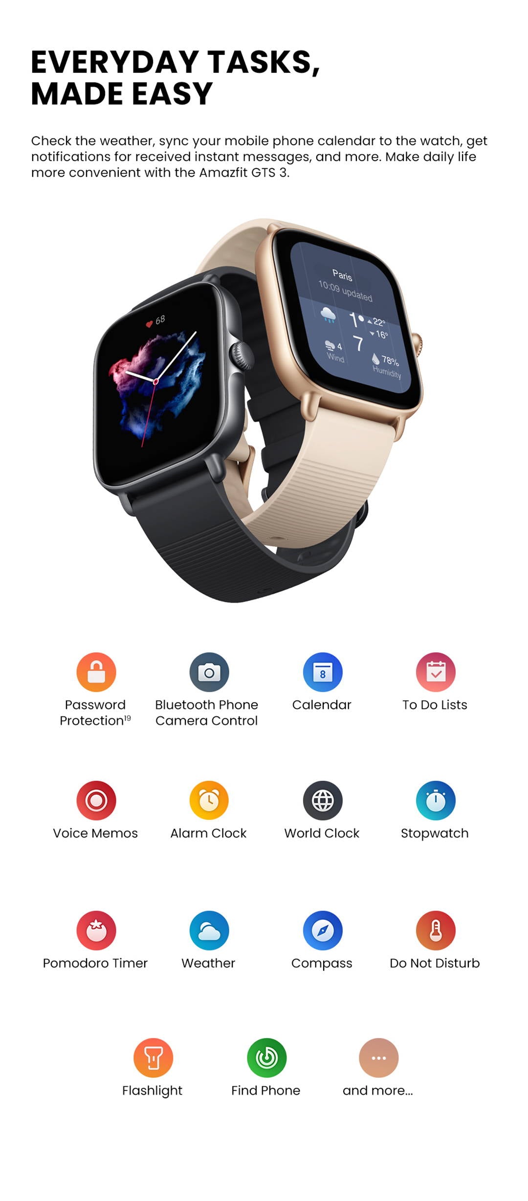 Amazfit GTS 3 Features