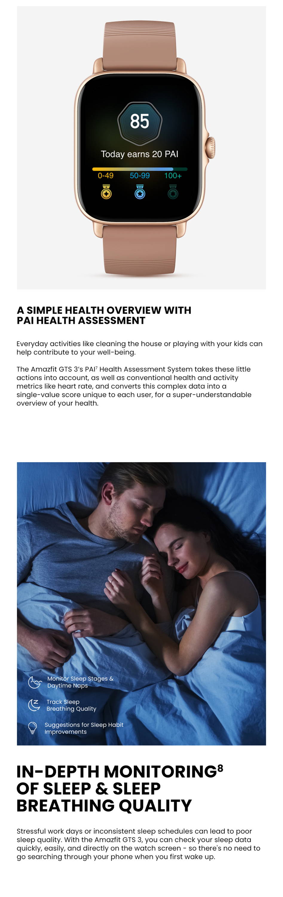 Amazfit GTS 3 Health & Sleep Monitor