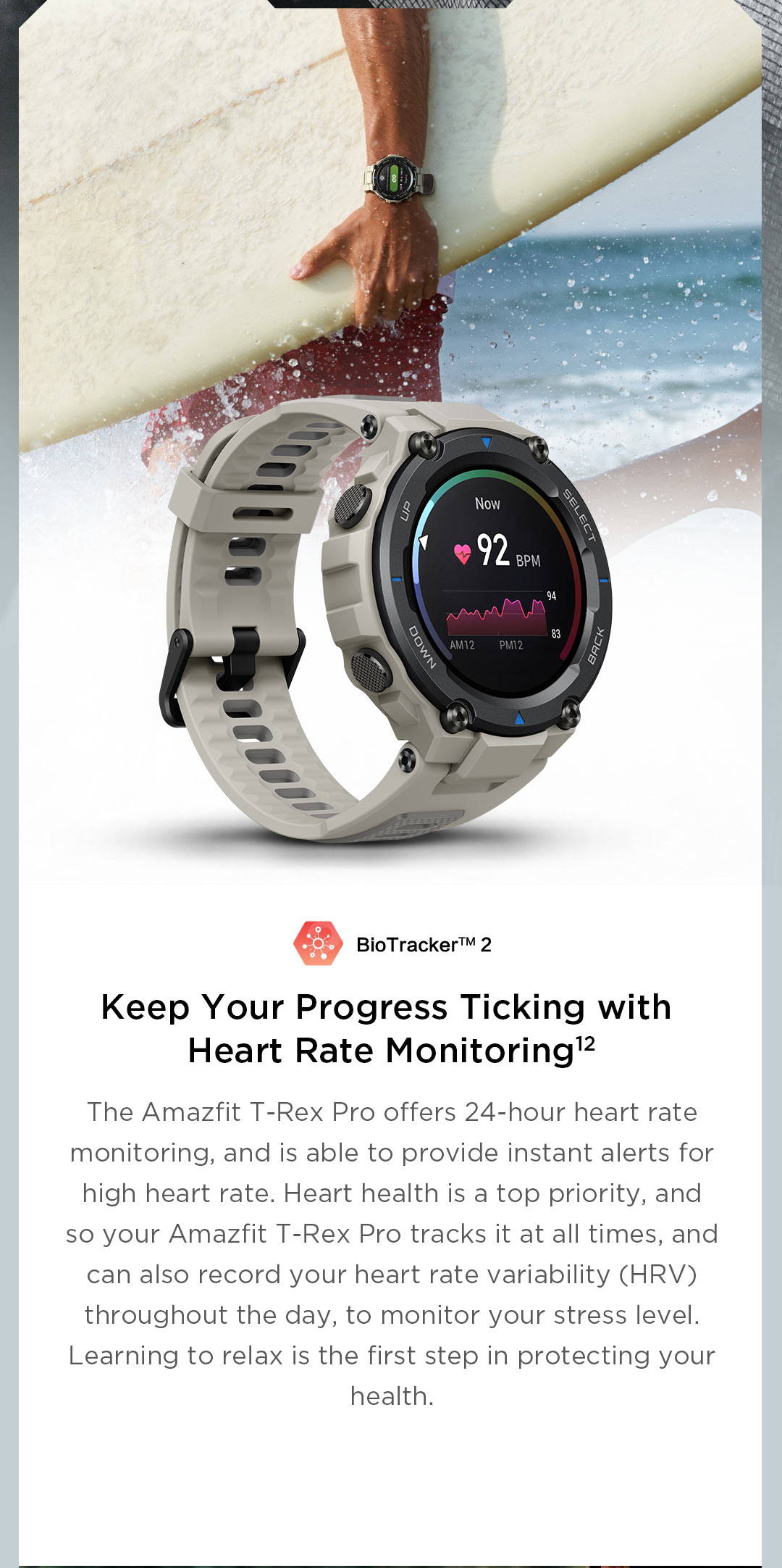 Amazfit T-REX Pro Heart Rate Monitor