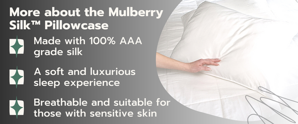 Mulberry Silk Pillowcase Product Description Infographic