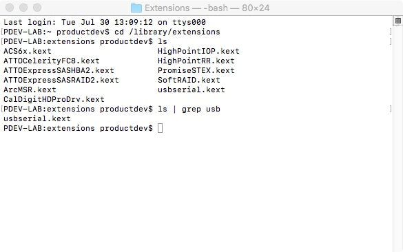 MAC Check for CH340 driver