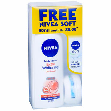 Nivea Extra Whitening Body Lotion (Free Nivea Soft Light Moisturiser)