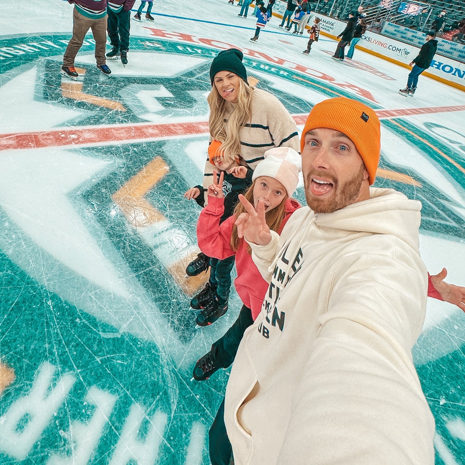 Violent Gentlemen Hockey Night in Anaheim at the Anaheim ducks game. Violent gentlemen is a hockey clothing company started in Anaheim, CA and frequents ducks home games.