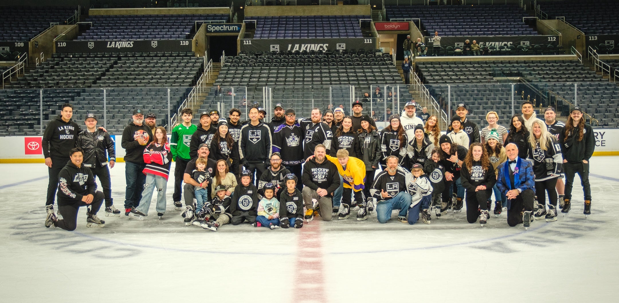 Violent Gentlemen Hockey Clothing Company gets a group of fans together to go to a NHL Los Angles Kings LAK game and then skate on the ice after