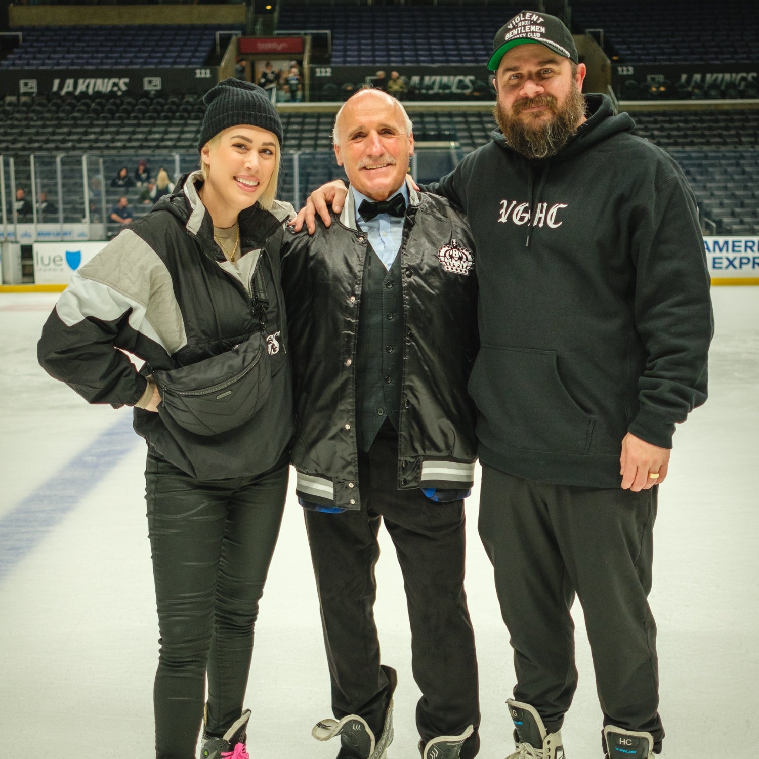 Violent Gentlemen Hockey Clothing Company gets a group of fans together to go to a NHL Los Angles Kings LAK game and then skate on the ice after