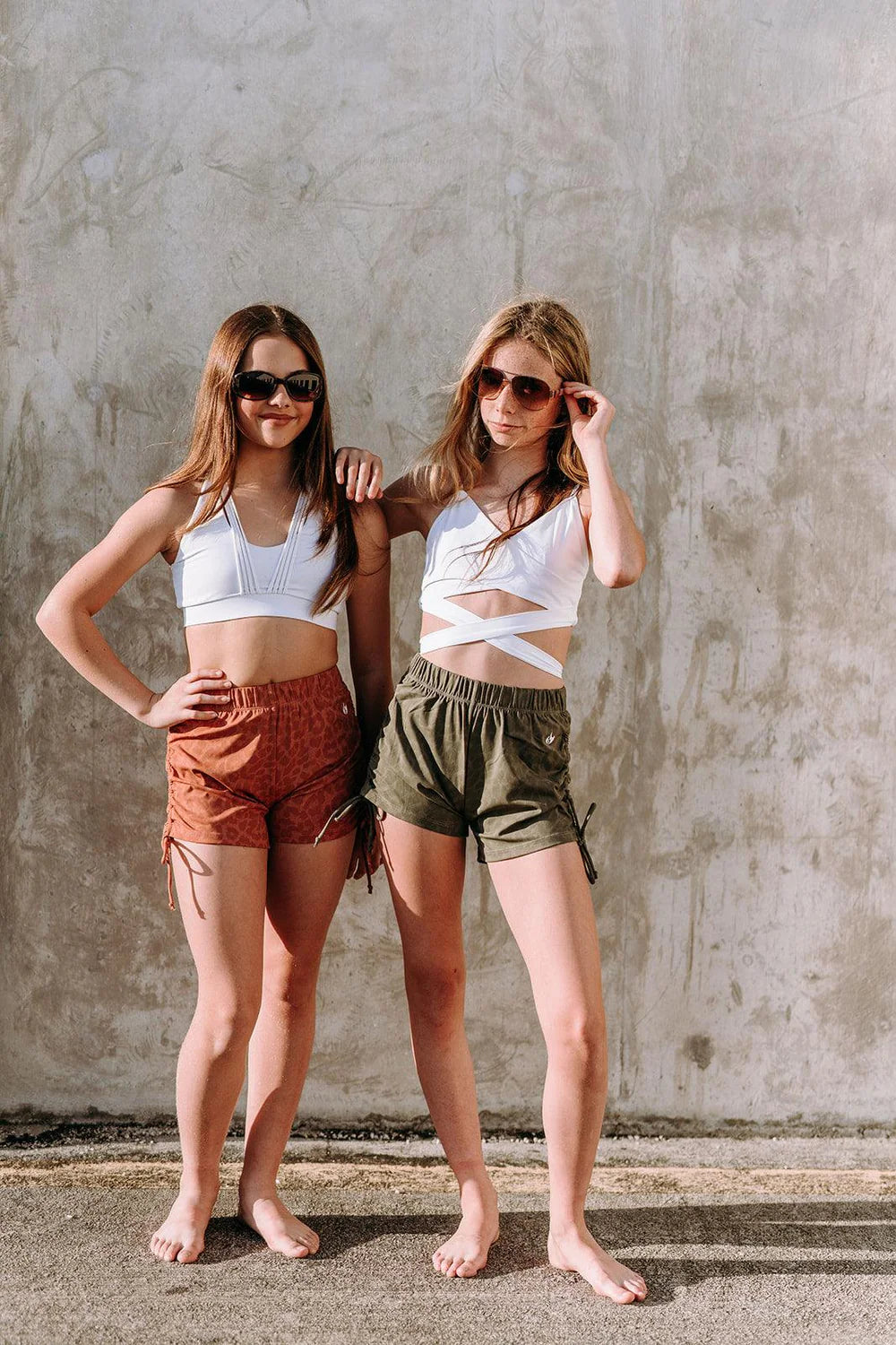 Youth Army Green Cheetah String Shorts