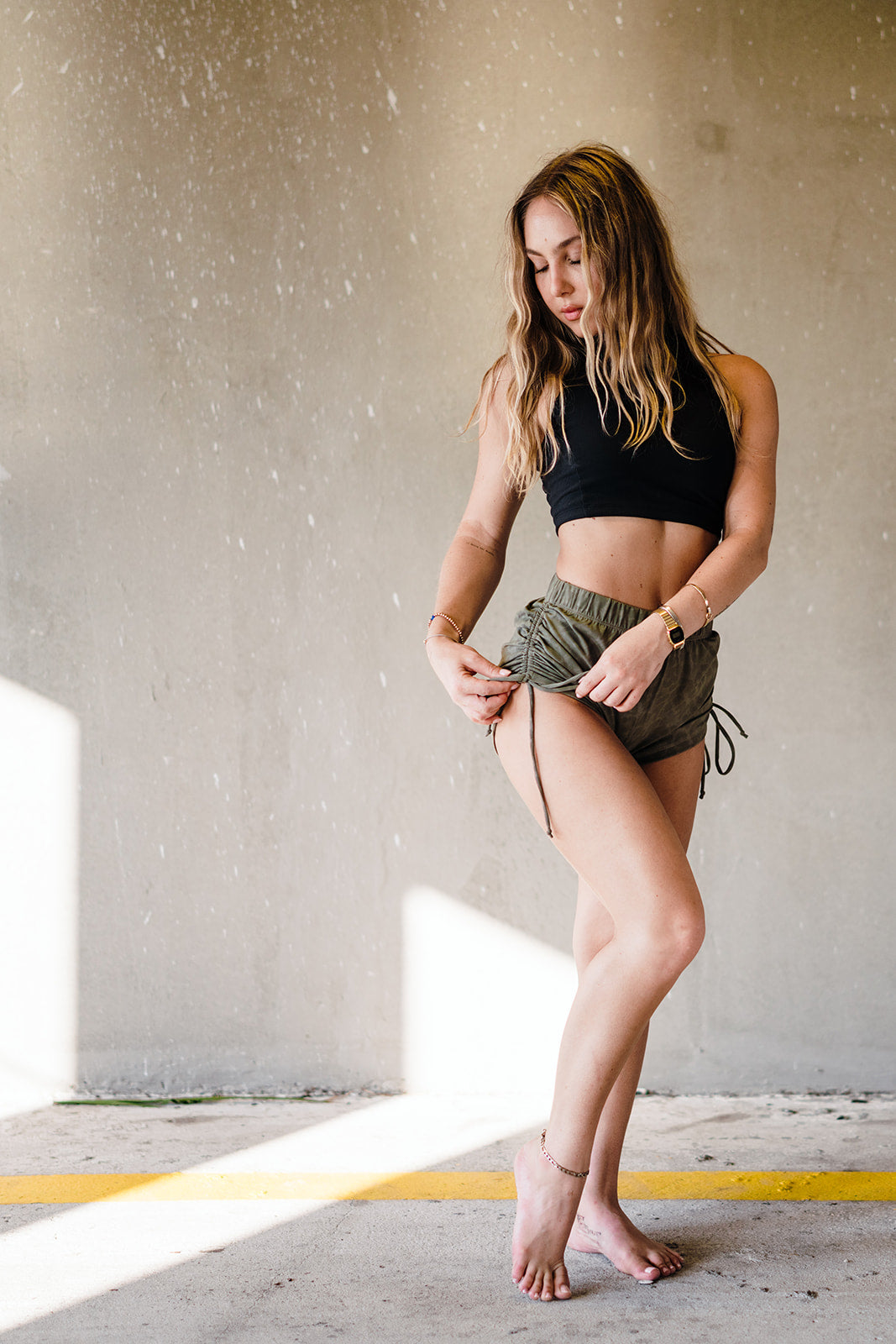 Youth Army Green Cheetah String Shorts - Image 7