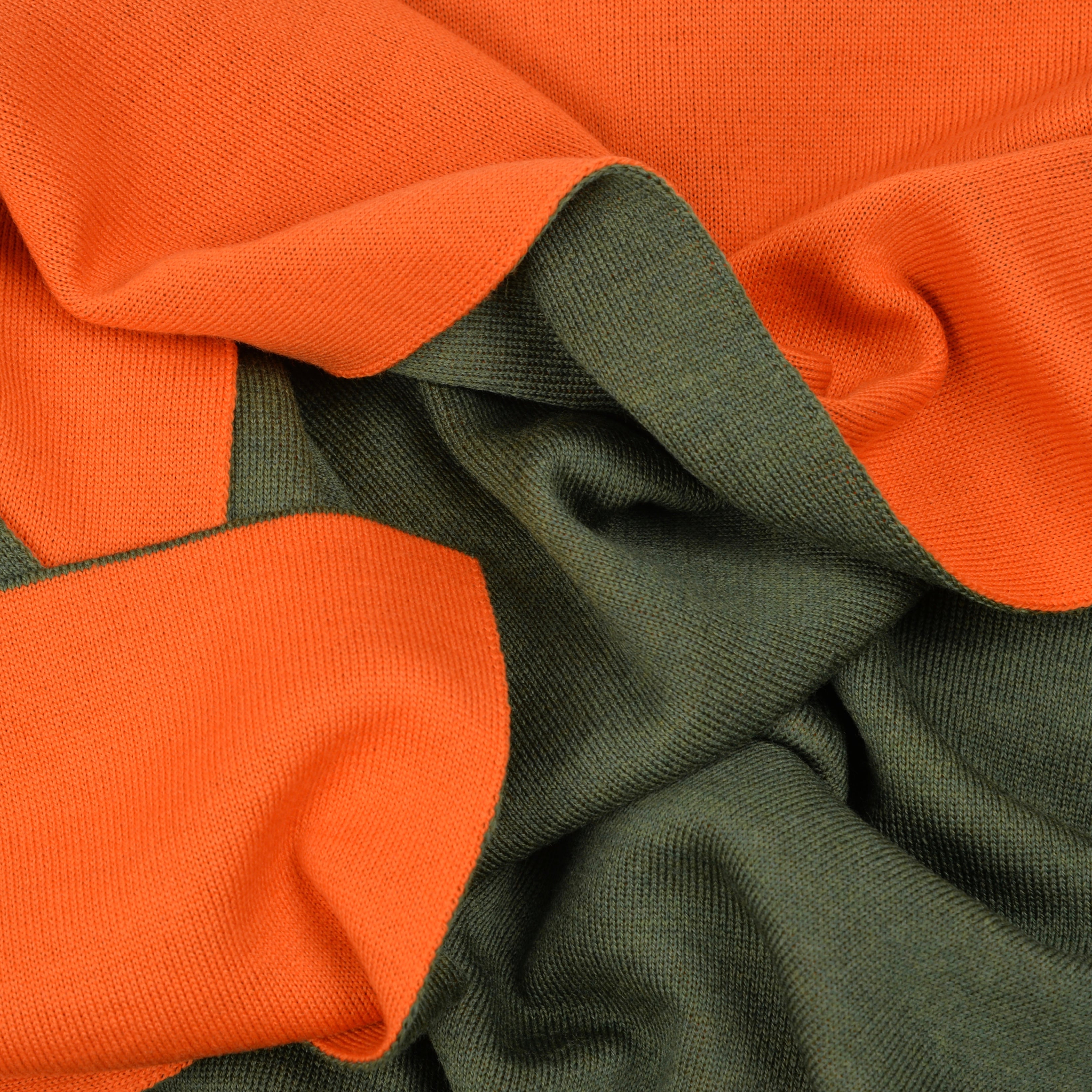 Schal Doubleface 50x180cm, grün/orange