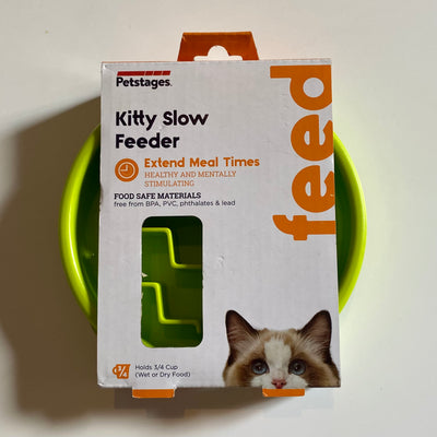 Petstages Kitty Slow Feeder Cat Bowl, Green