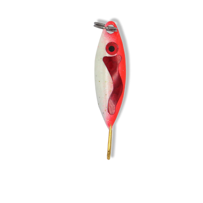 Jeanoko Jigging Fishing Lures, 3D Eyes Artificial Metal Vib Hard Fishing  Lure Bright Color for River(Orange Red)