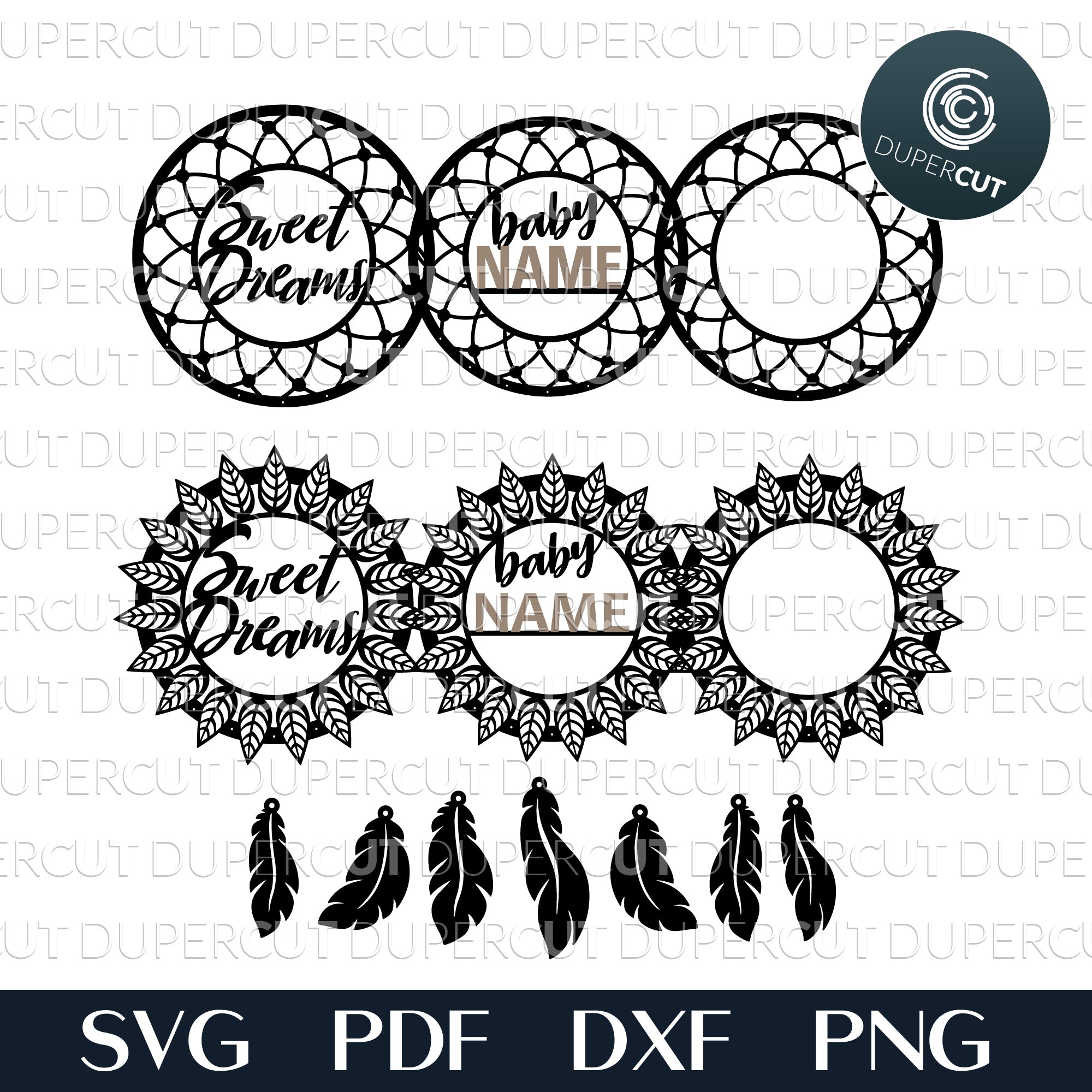 Download Dreamcatcher Bundle Custom Name Svg Pdf Dxf Dupercut