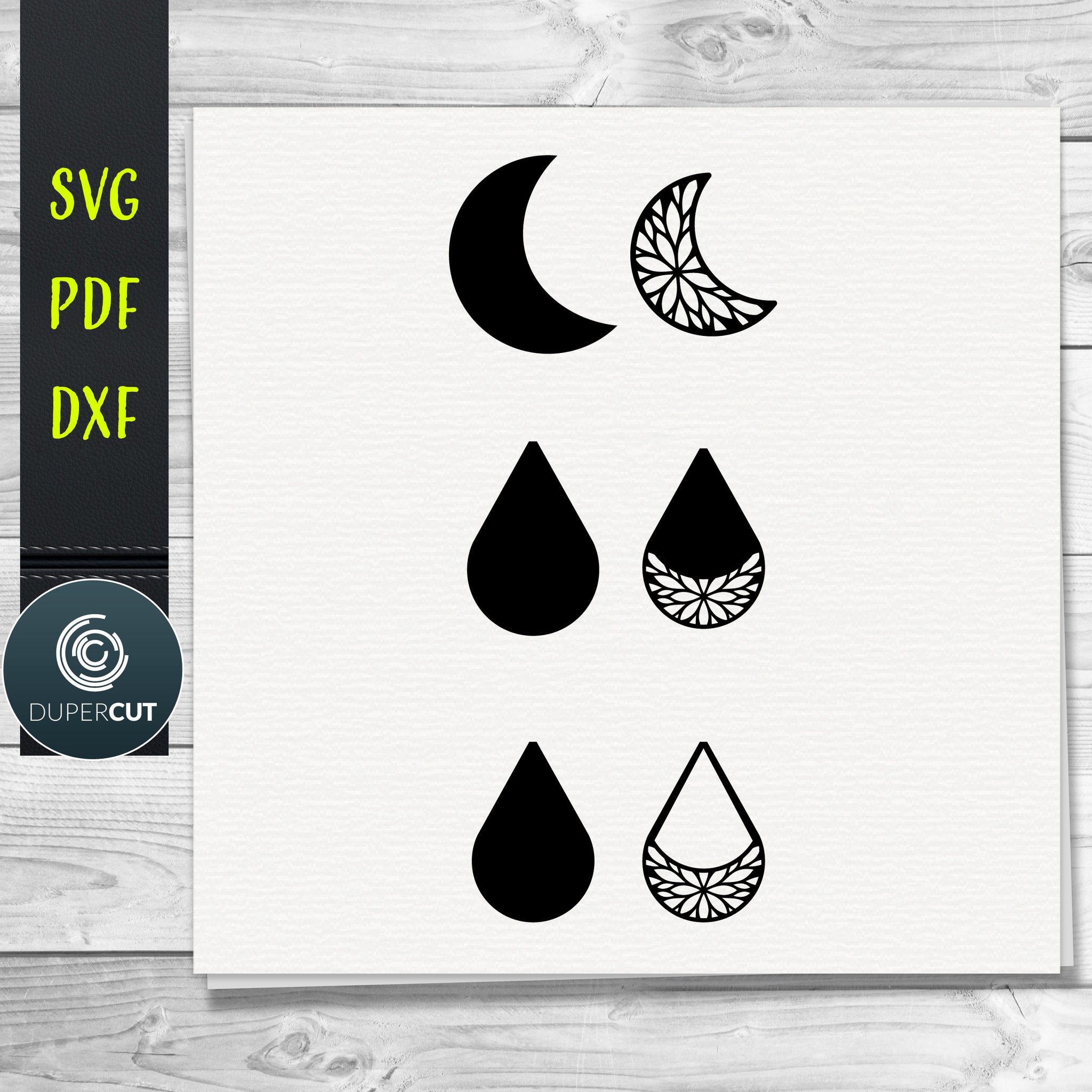 Download Earrings Bundle 5 Svg Pdf Dxf Dupercut