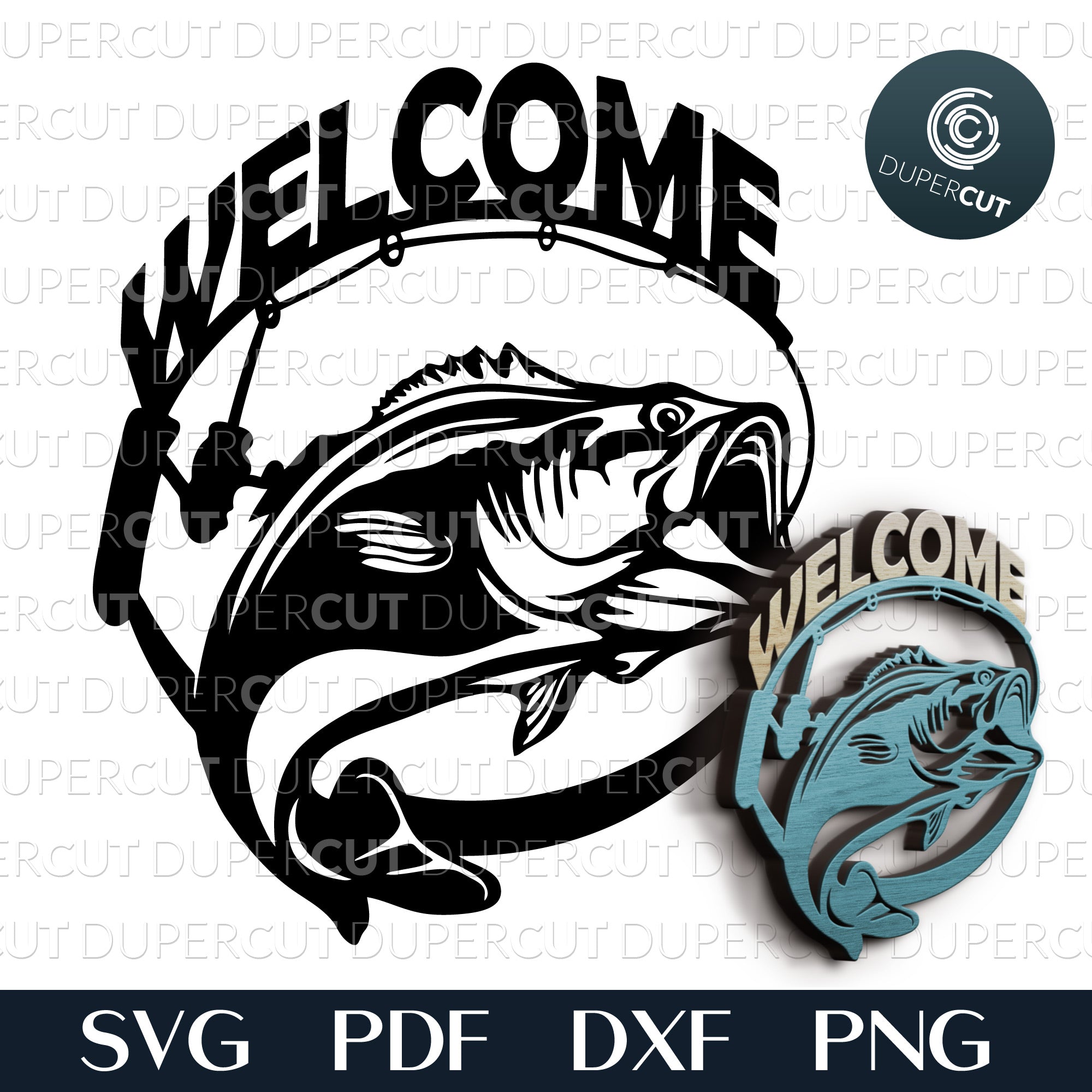 Download Fishing Welcome Sign Svg Pdf Dxf Dupercut