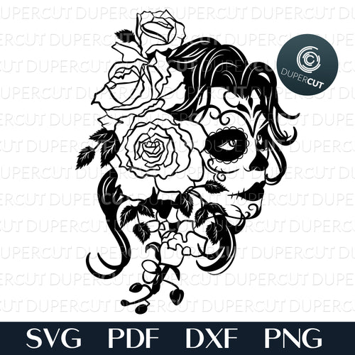 Download Sugar Skull Ivy Svg Pdf Dxf Dupercut