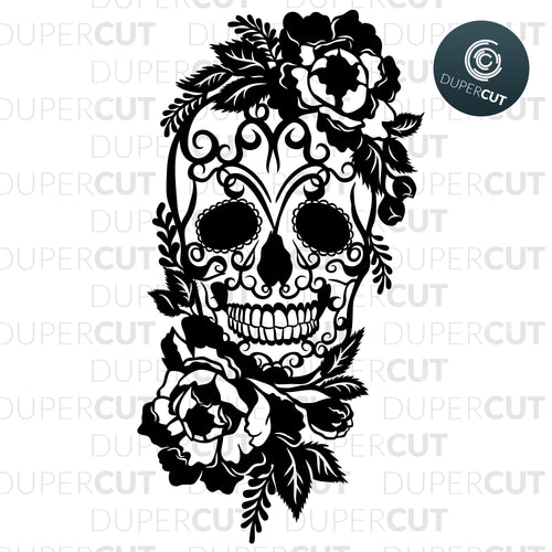 Free Flower Skull Svg SVG PNG EPS DXF File