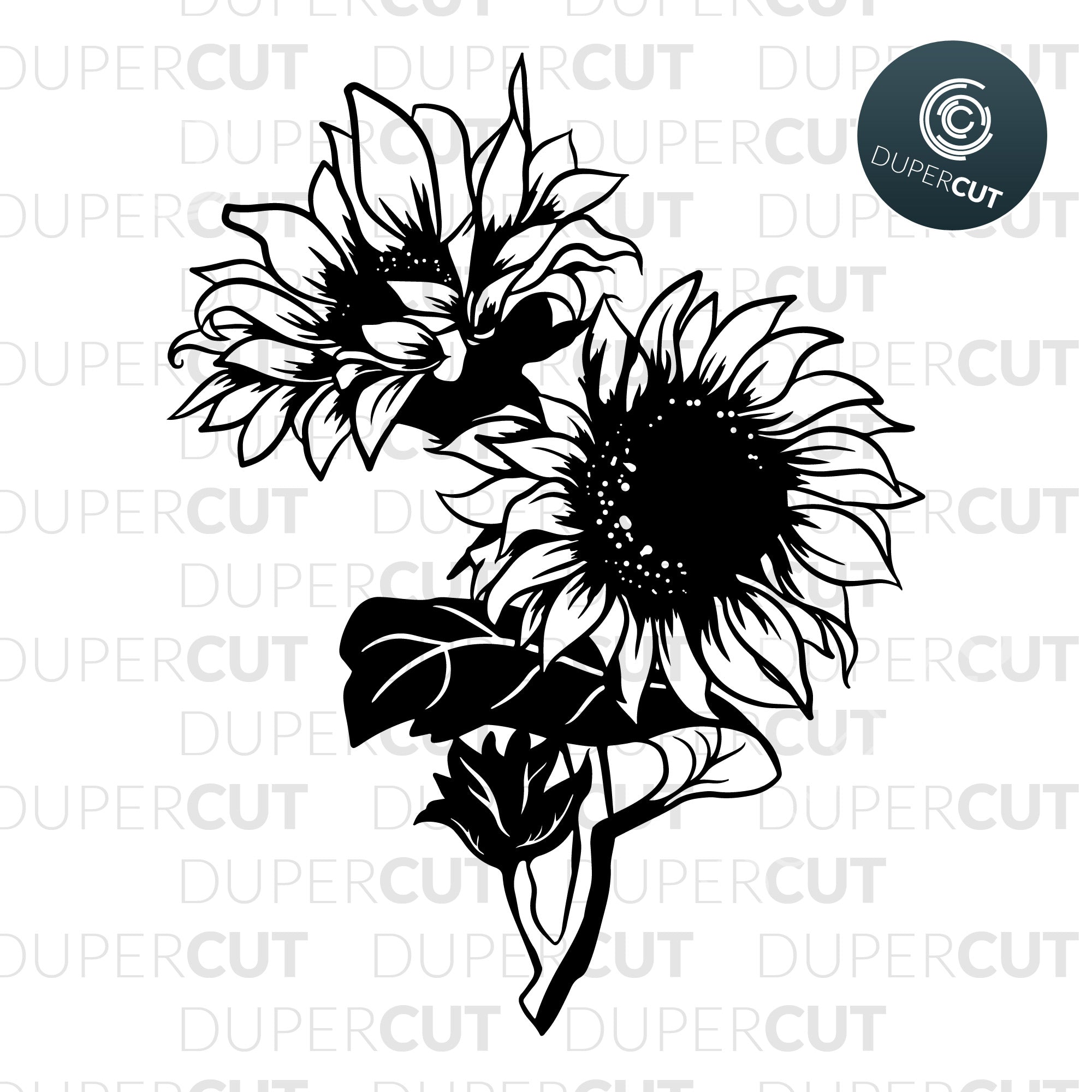 Sunflowers Svg Pdf Dxf Dupercut