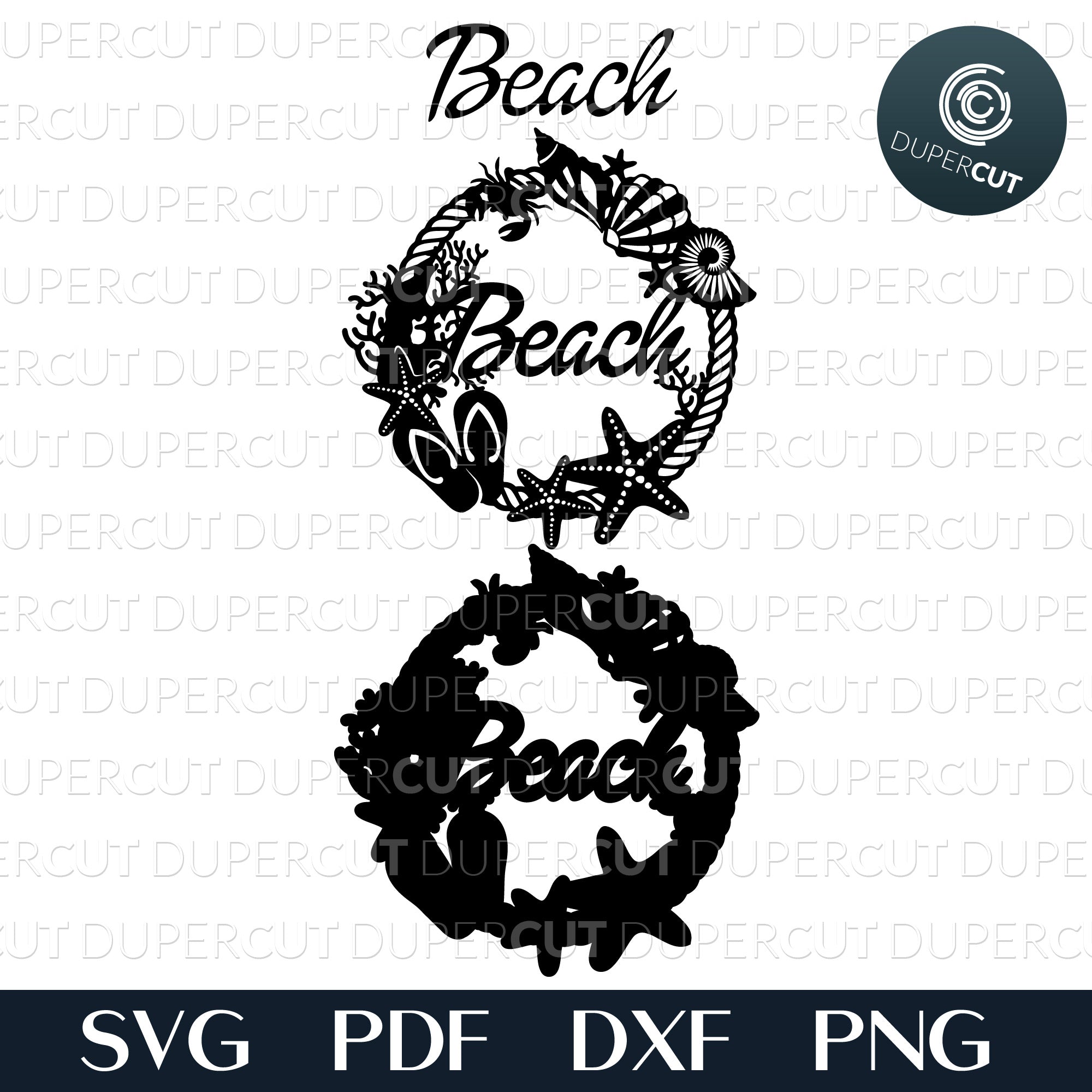 Download 4 Designs Seashell Wreath Layered Svg Pdf Dxf Dupercut