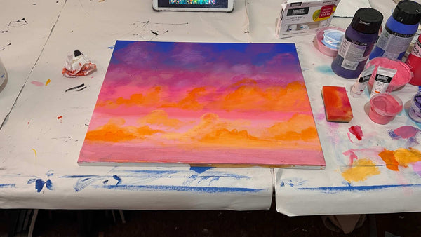 colourful paintings cloud landscape