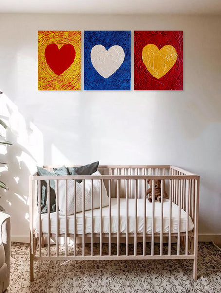 canvas triptych nursery painting 