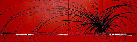 red noise four panel painting original abstract art uk