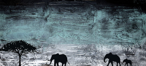 wide large elephant wall art